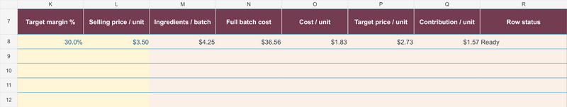 Home Bakery Business Suite | Recipe Pricing + Production Excel Toolkit — Recipe-Results-Preview; fictional examples