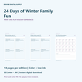 24 Days of Winter Family Fun | Printable Color + Low-Ink PDF Kit