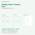 Holiday Indoor Treasure Hunt | Printable Color + Low-Ink PDF Kit