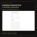 Business Subscription & Renewal Manager | Excel Workbook