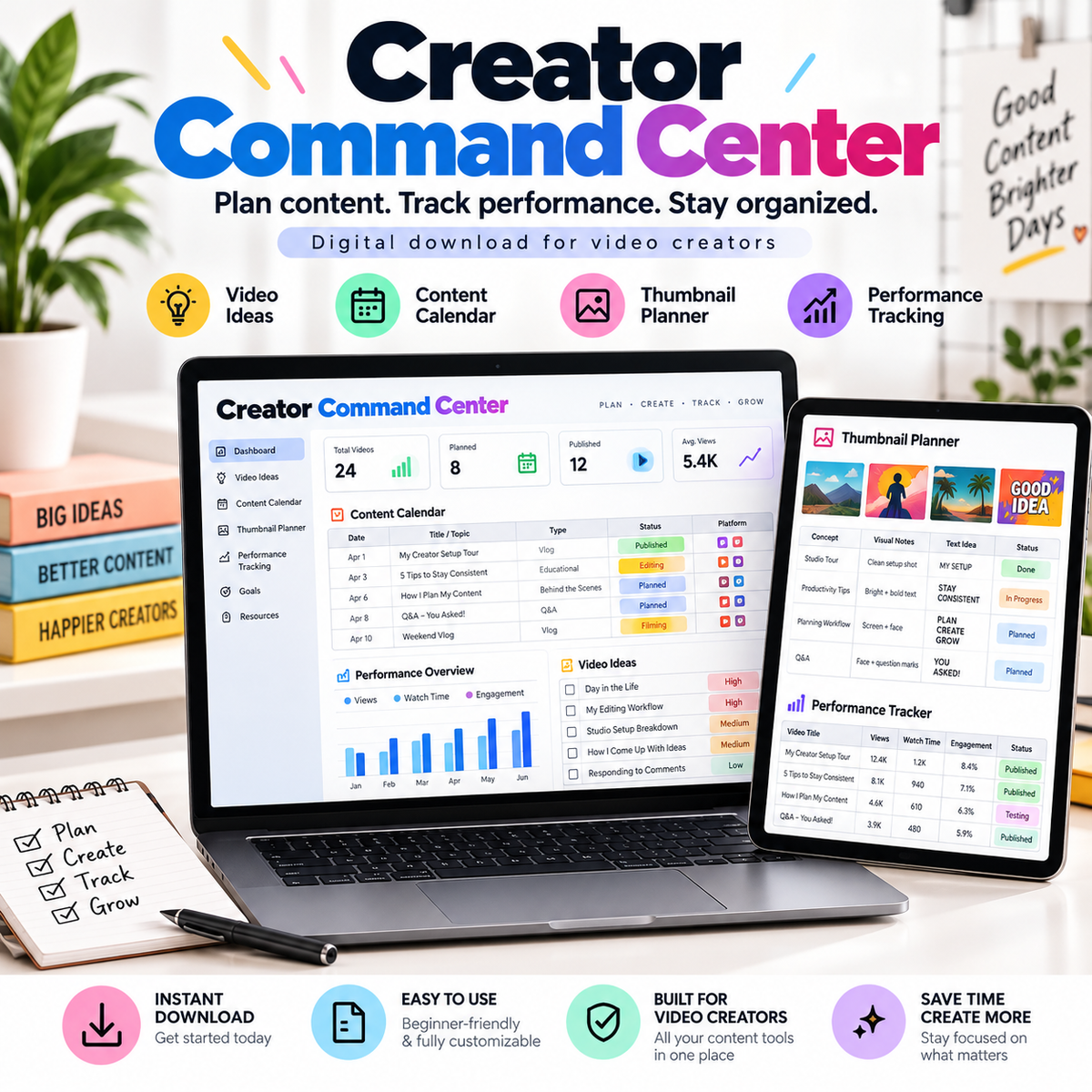 Creator Command Center — Video Content Planner & Performance Tracker