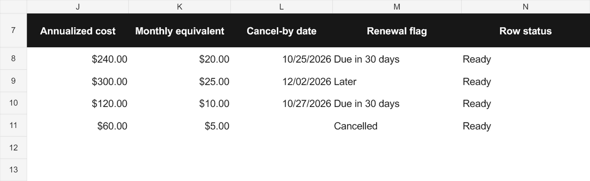 Business Subscription & Renewal Manager | Excel Workbook