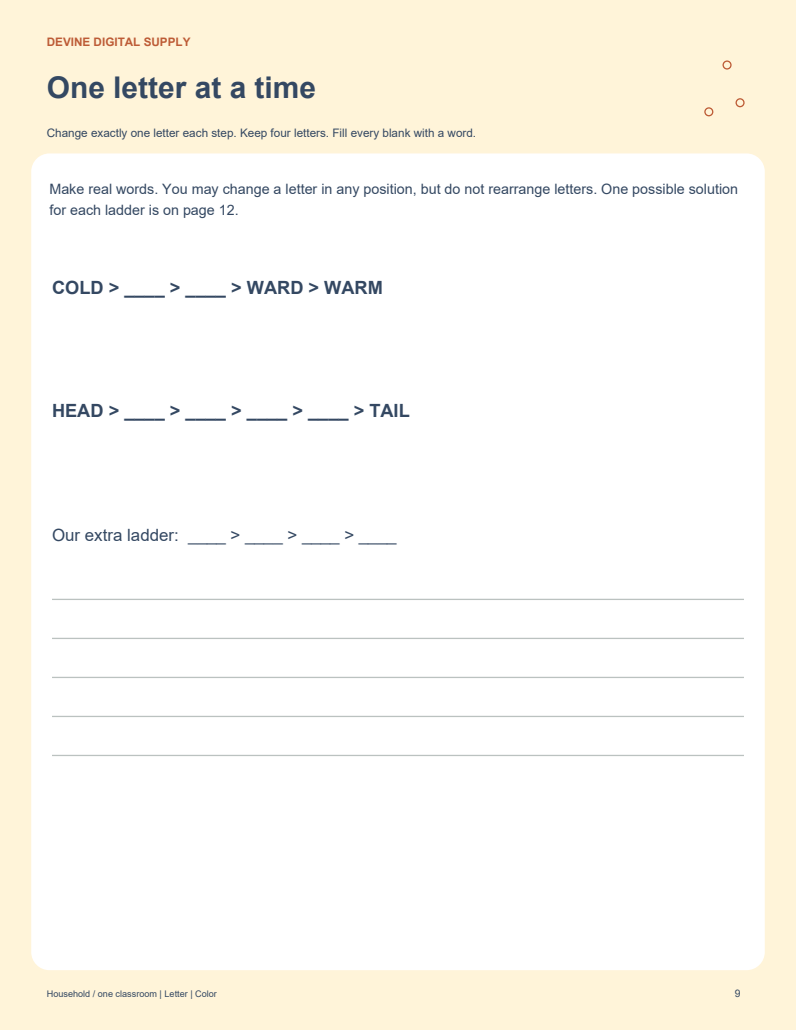 New Year Family Countdown Kit | Printable Color + Low-Ink PDF Kit