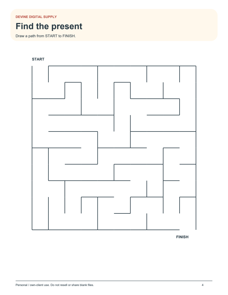 Christmas Activity Pack for Kids Ages 5-8 | Printable PDF Games
