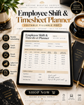 Employee Shift & Timesheet | Fillable PDF Workbook