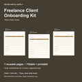 Freelance Client Onboarding Kit | Fillable PDF + Low-Ink Kit cover with actual page previews