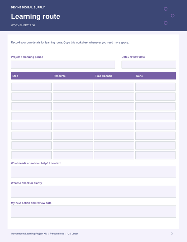 Independent Learning Project Kit | Fillable PDF + Low-Ink Kit worksheet preview 2