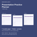 Presentation Practice Planner | Fillable PDF + Low-Ink Kit cover with actual page previews