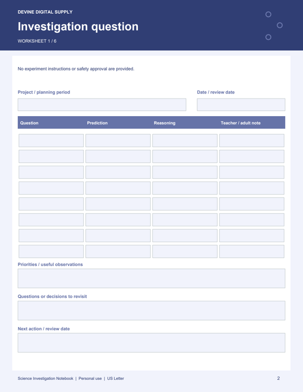 Science Investigation Notebook | Fillable PDF Kit worksheet preview 1