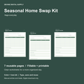Seasonal Home Swap Kit | Fillable PDF + Low-Ink Kit cover with actual page previews