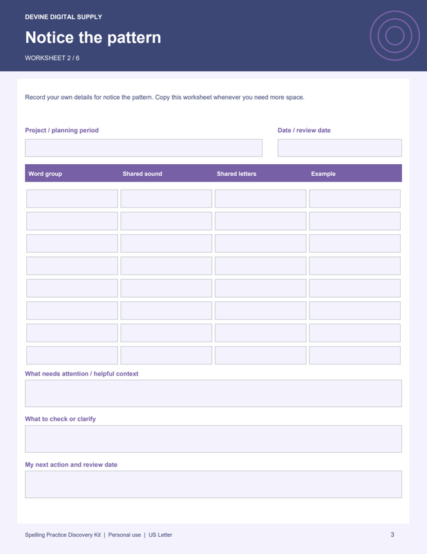 Spelling Practice Discovery Kit | Fillable PDF + Low-Ink Kit worksheet preview 2