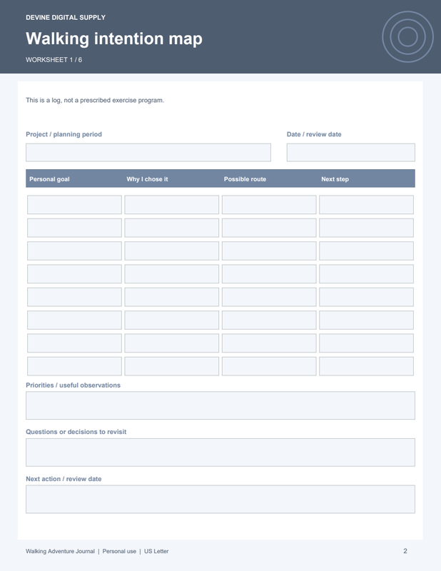 Walking Adventure Journal | Fillable PDF Kit worksheet preview 1