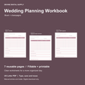 Wedding Planning Workbook | Fillable PDF Kit cover with actual page previews